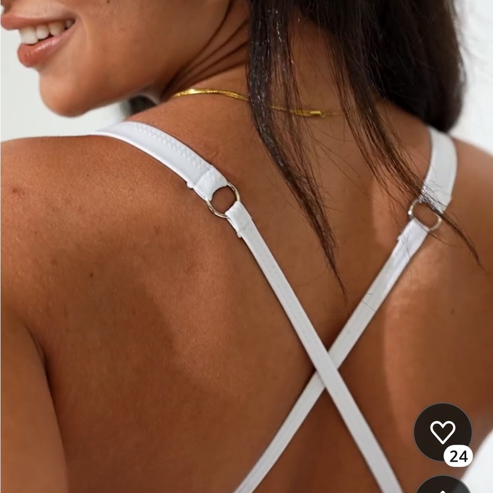 Sexy Swimsuit NWT Black & White XL tummy control crisscross lace-up by Suuksess - Picture 6 of 9